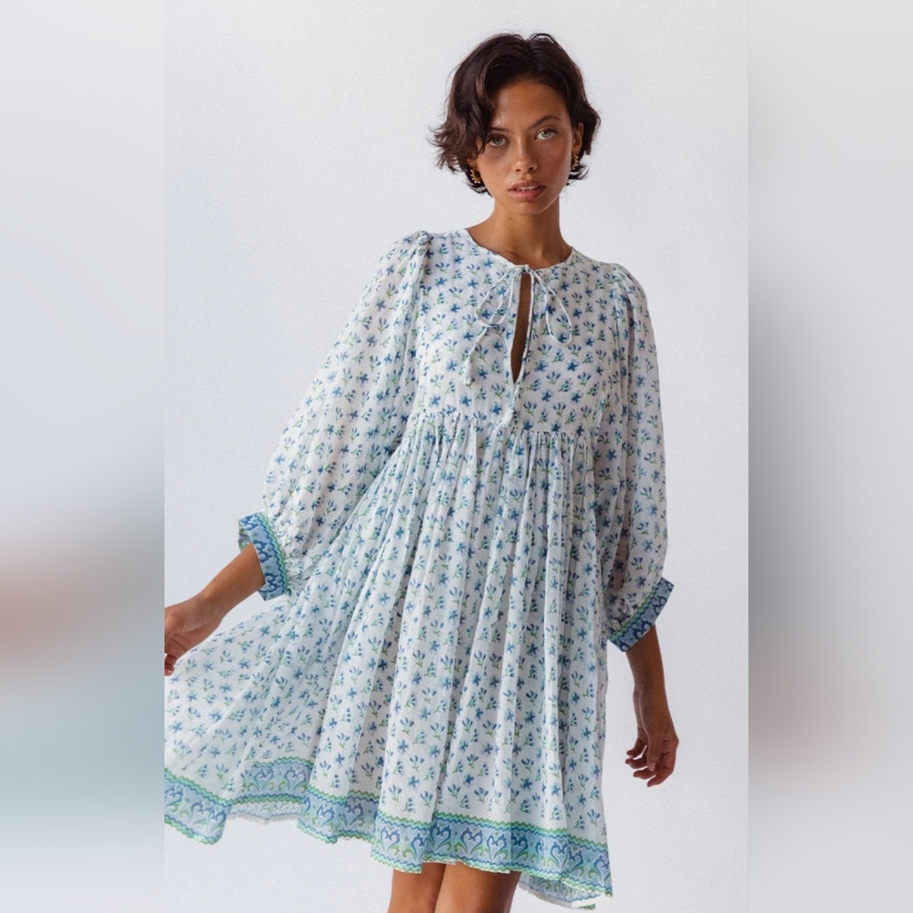 Daughters of India Kyra Mini Dress - Azure